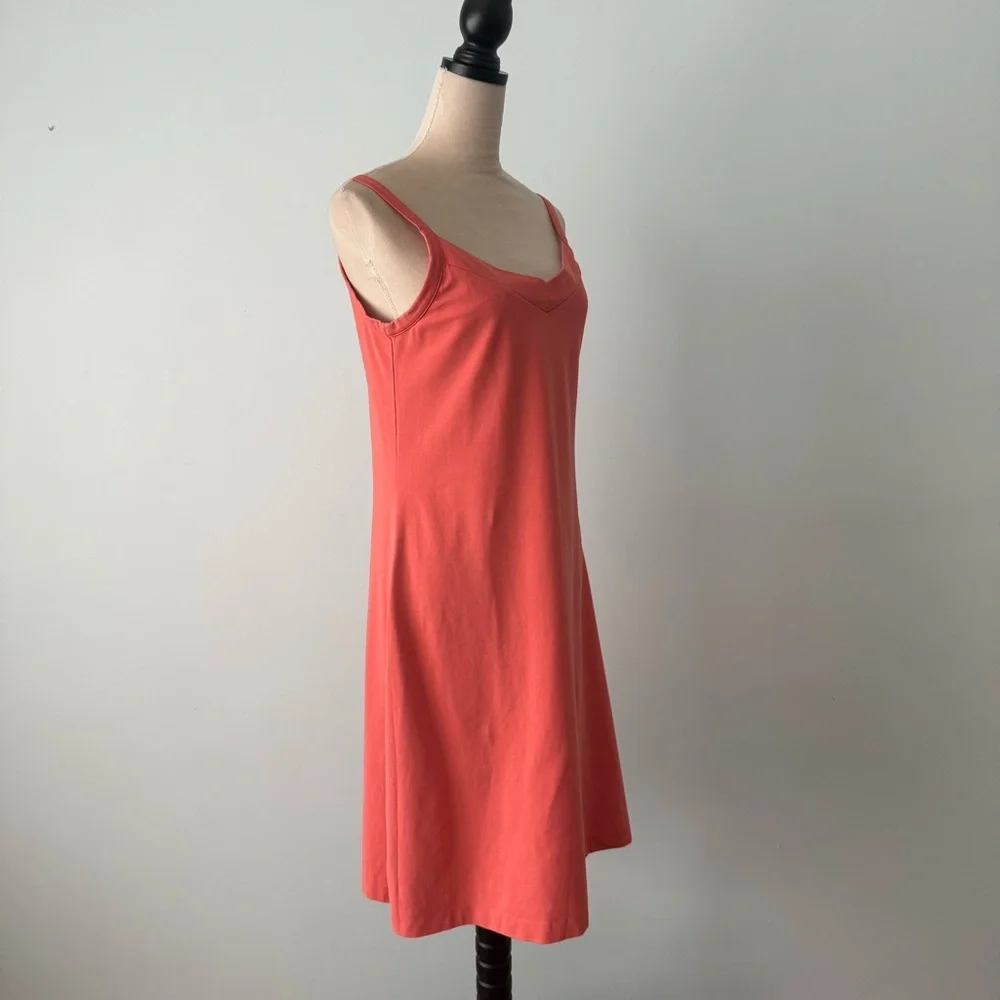 🍑 Patagonia Vitaliti Strap Dress Size L Salmon Peach Organic Cotton 🍑 - Picture 3 of 12